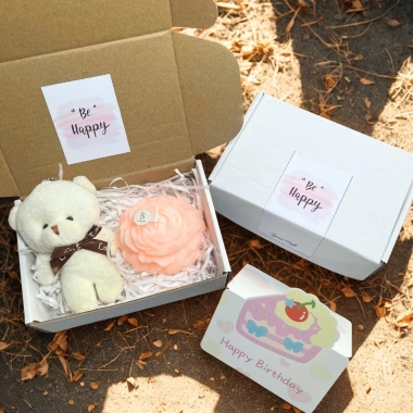Set nến thơm hoa mẫu đơn + móc khóa gấu - Quà tặng người yêu, giá 79.000đ 4