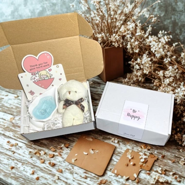 Set nến thơm hoa mẫu đơn + móc khóa gấu - Quà tặng người yêu, giá 79.000đ 8