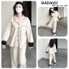 Set ngủ nữ pijama thu đông dài tay cotton mềm mại đen trắng BADAYO TC407 - Thoải mái nhà