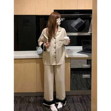 Set ngủ nữ pijama thu đông dài tay cotton mềm mại đen trắng BADAYO TC407 - Thoải mái nhà 6