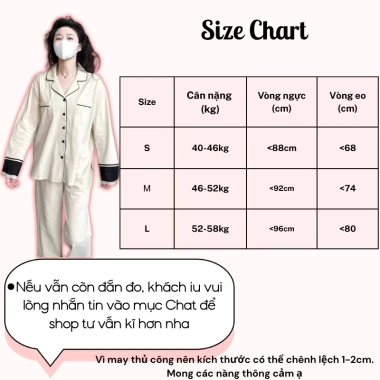 Set ngủ nữ pijama thu đông dài tay cotton mềm mại đen trắng BADAYO TC407 - Thoải mái nhà 8