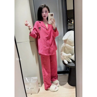 Set ngủ pijama dài tay thu đông Ngọc Ánh chất đũi mềm mịn tiểu thư cao cấp giá 290k 4 Set ngủ pijama dài tay thu đông Ngọc Ánh chất đũi mềm mịn tiểu thư cao cấp giá 290k 4