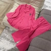 Set ngủ pijama dài tay thu đông Ngọc Ánh chất đũi mềm mịn tiểu thư cao cấp giá 290k 5