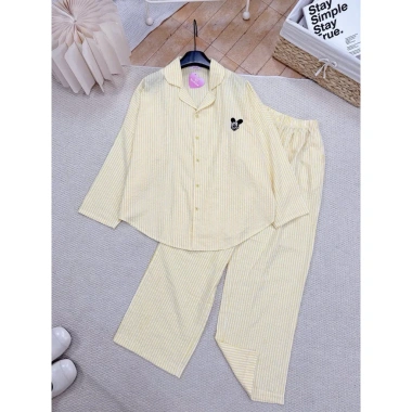 Set ngủ pijama dài tay thu đông Ngọc Ánh chất đũi mềm mịn tiểu thư cao cấp giá 290k