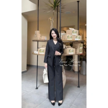 Set nguyên bộ áo Vest và quần suông Ghi Lê VANI HOUSE - Giá ưu đãi 845.000đ 2