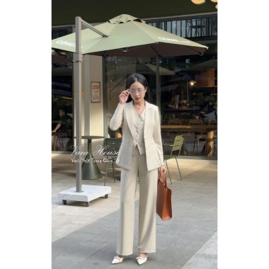 Set nguyên bộ áo Vest và quần suông Ghi Lê VANI HOUSE - Giá ưu đãi 845.000đ 4