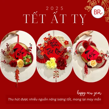 Set Nguyên Liệu Mẹt Tre Trang Trí Tết Keo Nến, Phụ Kiện Treo Cửa, Tường Đón Tết, Mẹt Decor 2.132 Giá 89.000đ