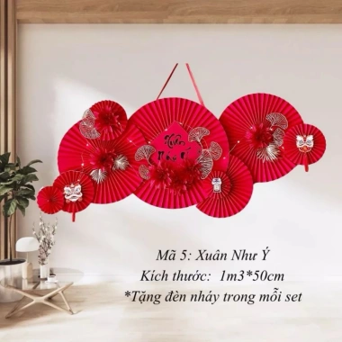 Sét Nguyên Liệu Quạt Dài Tết - Đồ Trang Trí Decor Giá Ưu Đãi 189.000 VNĐ 2