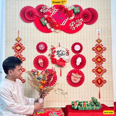 Set Nguyên Liệu Trang Trí Tết 2.026 – Bộ Decor Tết, Mành Treo Trang Trí Giá 199.000 (không kèm mạnh tre nền) 2