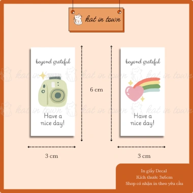 Set Nhãn Dán Decal Cắt Bế Niên Phong Beyond Grateful Cute Đáng Yêu - 10.500 VND