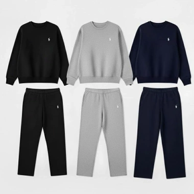Set Nỉ Đôi Nam Nữ ASTRA BRAND Thêu Ngựa – Nỉ Lông Cừu, Sweater & Quần Ống Suông 139k