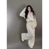 Set nỉ quần dài + nón hoạ tiết dễ thương KNISOP phong cách tiểu thư sang trọng, thoáng mát, co giãn - Giá chỉ 289.000 VND 5