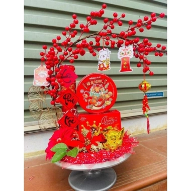 Set phụ kiện tháp tài lộc D11 hoa tết và tháp trang trí tết, giảm còn 52.000₫
