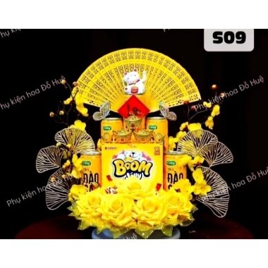 Sét phụ kiện trang trí tháp bánh tài lộc 2.025 - Hoa hồng đỏ, giá chỉ 20.000₫