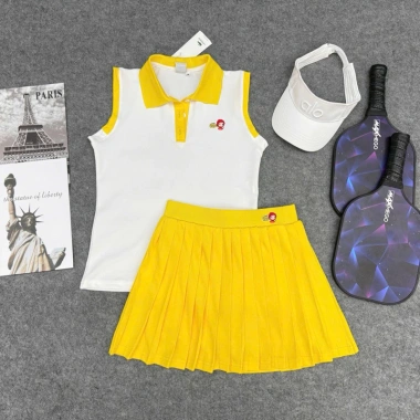 Set Pickleball nữ – Áo sát nách + váy thể thao đa năng, phù hợp golf & tennis – 399.000₫ 4 Set Pickleball nữ – Áo sát nách + váy thể thao đa năng, phù hợp golf & tennis – 399.000₫ 4