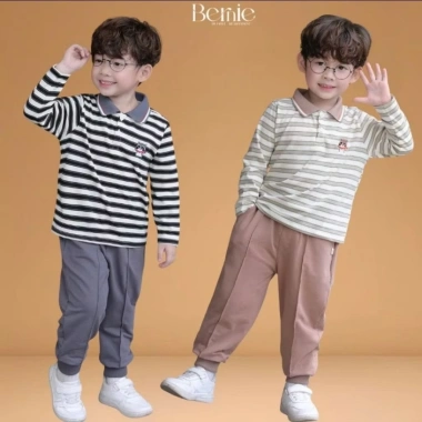 Set Polo Thu Đông Dài Tay Bé Trai Bernie RACOON - Chất Cao Cấp, Mềm Mại, 272.600₫