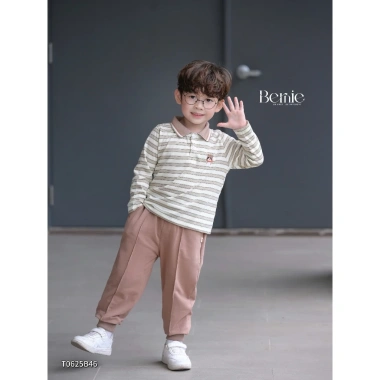 Set Polo Thu Đông Dài Tay Bé Trai Bernie RACOON - Chất Cao Cấp, Mềm Mại, 272.600₫