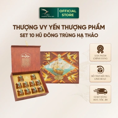 Set Quà 10 Hũ Yến Chưng Sẵn Thượng Phẩm CiCi – Nguyên Chất Khánh Hòa, Giá 1,49tr