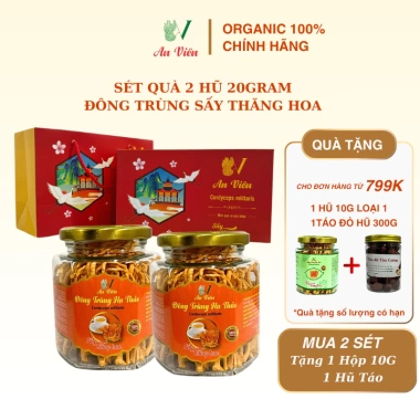 Sét Quà 2 Hũ 20g Nấm Đông Trùng Hạ Sấy Thăng Hoa – Quà Biếu Tặng Sức Khoẻ, Giá 395.000 VNĐ – AN VIÊN HÀ NAM