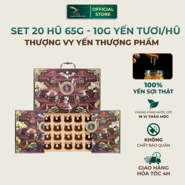 Set Quà 20 Hũ Yến Sào 65g Công Nghệ Cao, Thảo Dược Quý - CiCi Thượng Phẩm 2.82tr