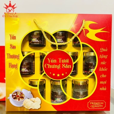Set Quà Biếu 10 Hũ Yến Sào Hoàng Việt 70ml Đường Phèn,Hạt Chia,Sâm,Sen,Táo Sen,Tứ Vị,Saffron,Kid - 570k 9 Set Quà Biếu 10 Hũ Yến Sào Hoàng Việt 70ml Đường Phèn,Hạt Chia,Sâm,Sen,Táo Sen,Tứ Vị,Saffron,Kid - 570k 9