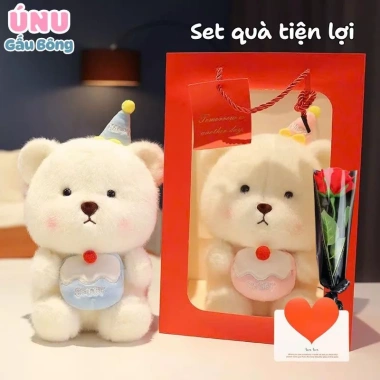 Set Quà Capybara Ôm Bánh Sinh Nhật - Gấu Bông Mini 25cm Lông Kim Chồn Mềm Mại, Hàng QC Cao Cấp, Giá 68.000đ 2