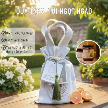 Set quà chanh sành túi vải đa năng - Quà tặng 20/10, 20/11, 8/3, sinh nhật, giá chỉ 245k