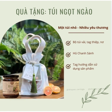Set quà chanh sành túi vải đa năng - Quà tặng 20/10, 20/11, 8/3, sinh nhật, giá chỉ 245k