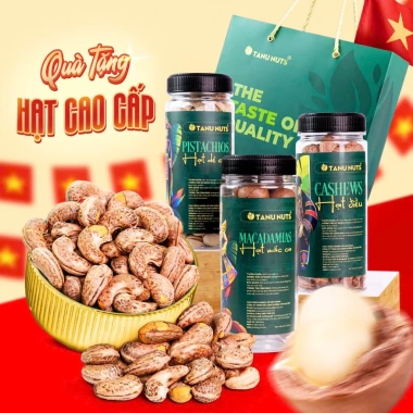 Set quà hạt 3 hũ 250g macca, hạt điều, dẻ cười, xoài sấy TANU NUTS – Quà tặng sang trọng, dinh dưỡng, giảm còn 339.000đ 8 Set quà hạt 3 hũ 250g macca, hạt điều, dẻ cười, xoài sấy TANU NUTS – Quà tặng sang trọng, dinh dưỡng, giảm còn 339.000đ 8
