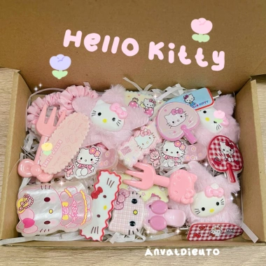 Set quà kẹp tóc Hello Kitty siêu dễ thương bé gái - Giá 55.000₫, hàng sẵn HCM