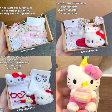 Set quà kẹp tóc Hello Kitty siêu dễ thương bé gái - Giá 55.000₫, hàng sẵn HCM