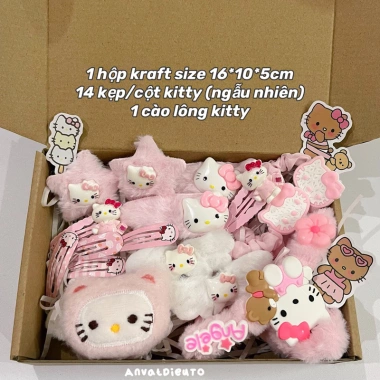 Set quà kẹp tóc Hello Kitty siêu dễ thương bé gái - Giá 55.000₫, hàng sẵn HCM