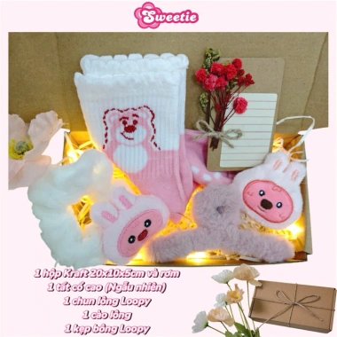 Set quà nữ Gấu dâu Lotso Loopy - 8/3, 20/10, Valentine, giảm giá 49.000đ 10 Set quà nữ Gấu dâu Lotso Loopy - 8/3, 20/10, Valentine, giảm giá 49.000đ 10