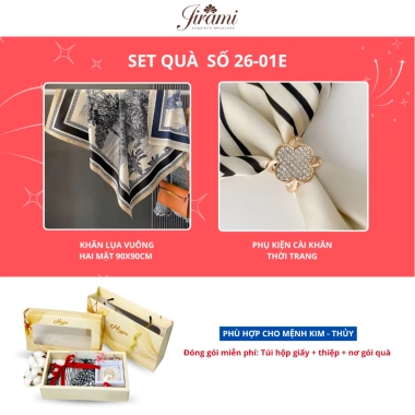 Set Quà Nữ Khăn Lụa Cài Khăn JIRAMI – Thủy Kim, Sinh Nhật 20/10 & 8/3, 340.000₫ 6 Set Quà Nữ Khăn Lụa Cài Khăn JIRAMI – Thủy Kim, Sinh Nhật 20/10 & 8/3, 340.000₫ 6
