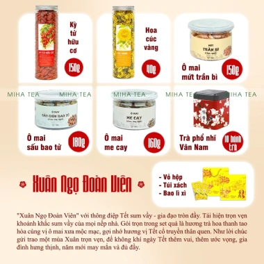 Set quà Phong Vị Phố Xuân - Hộp quà tặng 9 loại ô mai, trà thảo mộc, hương Tết đoàn viên, giảm còn 350.000₫ 10 Set quà Phong Vị Phố Xuân - Hộp quà tặng 9 loại ô mai, trà thảo mộc, hương Tết đoàn viên, giảm còn 350.000₫ 10