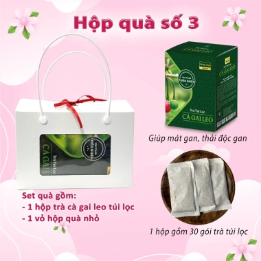 Set quà sức khỏe 8/3-14/2 - Hộp trà gạo lứt, cà gai leo, túi lọc - Giá 65.000 VND 8