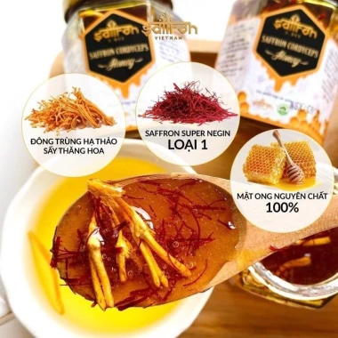 Set quà tặng 20/10 Mật ong Saffron và Đông trùng hạ thảo - Saffron Việt Nam, chỉ 650.000₫