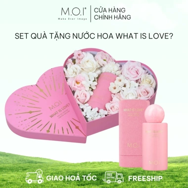 Set Quà Tặng 8/3 Nước Hoa M.O.I What Is Love 50ml và Hộp Hoa Sáp Trái Tim - Giá 899.000