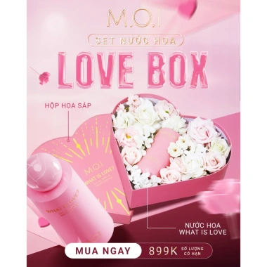 Set Quà Tặng 8/3 Nước Hoa M.O.I What Is Love 50ml và Hộp Hoa Sáp Trái Tim - Giá 899.000 5 Set Quà Tặng 8/3 Nước Hoa M.O.I What Is Love 50ml và Hộp Hoa Sáp Trái Tim - Giá 899.000 5