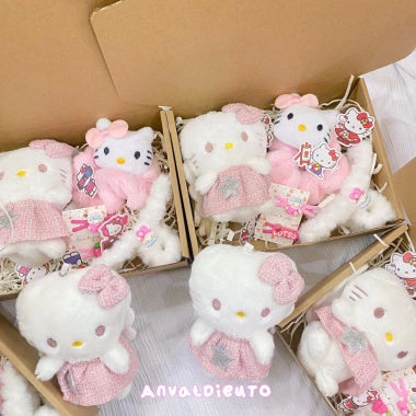 Set quà tặng bạn gái Hello Kitty - gấu bông, phụ kiện tóc, sinh nhật, thiếu nhi 65k