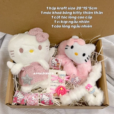 Set quà tặng bạn gái Hello Kitty - gấu bông, phụ kiện tóc, sinh nhật, thiếu nhi 65k 10 Set quà tặng bạn gái Hello Kitty - gấu bông, phụ kiện tóc, sinh nhật, thiếu nhi 65k 10