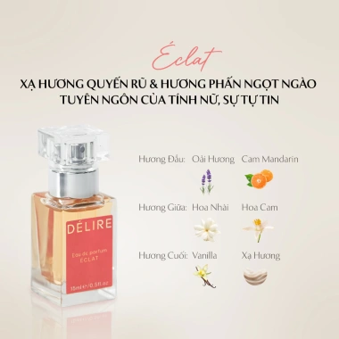 Set quà tặng bạn gái Nước hoa Pháp Délire 15ml x3, quyến rũ, tặng sinh nhật