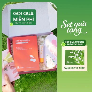 Set Quà Tặng Bộ Combo Son Dưỡng và Hộp 5 Mặt Nạ Cỏ Mềm - Quà ý nghĩa cho Mẹ, Vợ, Cô Giáo, Giá 230.000