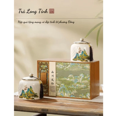 Set Quà Tặng Cao Cấp Trà Long Chiết Giang – Dư Vị Ngọt Bùi, Hương Thơm Đậm, Quà Tết 1.339.000₫