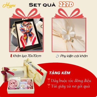 Set quà tặng khăn lụa HUMI sang trọng - quà mẹ, bạn gái, cô giáo lễ 8/3 và Noel, giảm giá 240k 3 Set quà tặng khăn lụa HUMI sang trọng - quà mẹ, bạn gái, cô giáo lễ 8/3 và Noel, giảm giá 240k 3