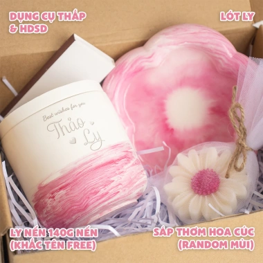 Set Quà Tặng Nến Thơm Sáp Lót Ly Hồng - Nến Cao Cấp, Trang Trí, Thơm Phò - 199k 2