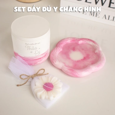 Set Quà Tặng Nến Thơm Sáp Lót Ly Hồng - Nến Cao Cấp, Trang Trí, Thơm Phò - 199k 7