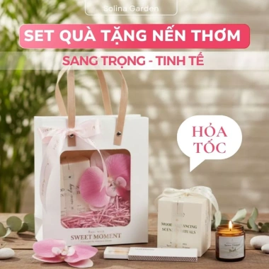 Set quà tặng nến thơm Solina - Quà 8/3, sinh nhật, kỉ niệm, thầy cô, mẹ - 174k