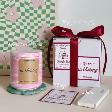 Set Quà Tặng Nến Thơm Trạm Hương - Valentine 8/3, Giảm giá 22% - 187k