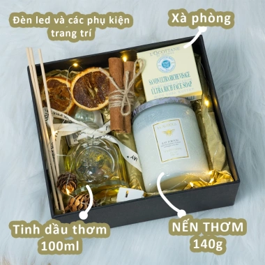 Set Quà Tặng Nến Thơm và Tinh Dầu Thơm LOVELY - Túi xách, Quà sinh nhật, Valentine, 8/3 - 289.000đ 2